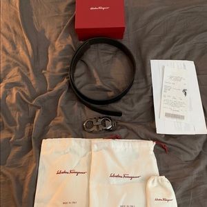 Salvatore Ferragamo belt 32-38 gun metal buckle